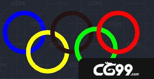 CAD怎么绘制奥运五环图形?