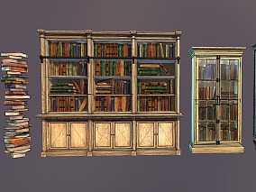 书柜模型 游戏PBR 柜子