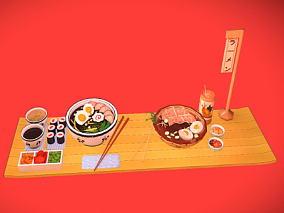 日本料理 牛肉面 冷面 寿司 可爱食物