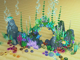 unity模型 水下植物 珊瑚 海草