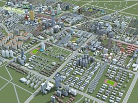 现代城市场景 cg模型