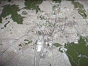 首尔城市鸟瞰3d模型