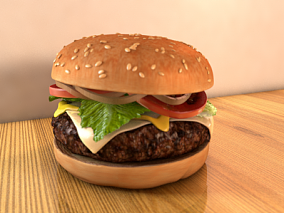 食物汉堡3D模型