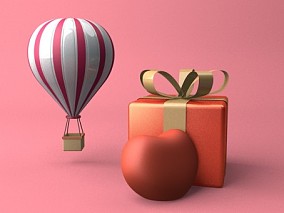 热气球礼盒3D模型