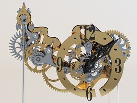 工业风格机械齿轮钟
