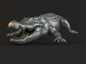 写实鳄鱼3D打印模型