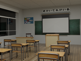 教室   日本教室 cg模型