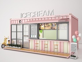 奶茶店 冰激凌店 快餐店 3d模型
