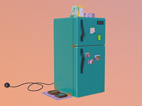 冰箱 卡通冰箱cg模型