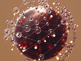 创意模型 透明 材质 球体 基因 链接 3D模型