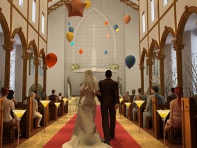 基督婚礼室内3D场景模型