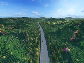 茶山茶园高速路3D场景模型