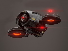 ue4 科幻飞行器 带绑定动画 未来科幻监视器 虚幻4 3D模型