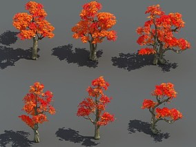 Q版枫叶树3D模型