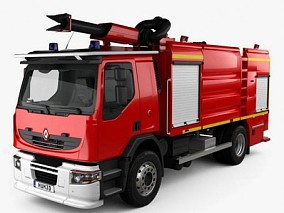 雷诺消防车 3d模型