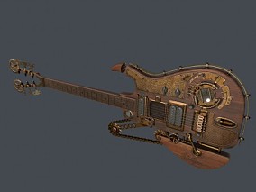 蒸汽朋克吉他乐器CG模型