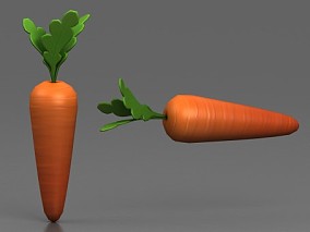 卡通胡萝卜 素菜 蔬菜 青菜 食物 3d模型