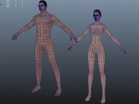 男女角色裸模CG模型