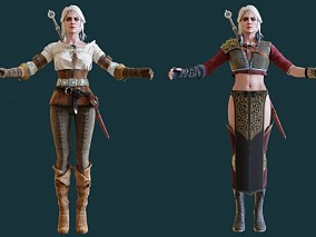 巫师希里   中世纪女性角色  女刺客  女将军 3d模型