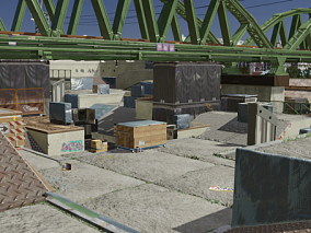 运河铁路城市现代场景GC模型