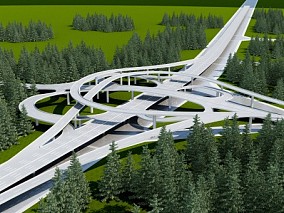 现代道路 立交桥 3d模型