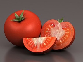 写实西红柿 番茄 圣女果 蔬菜 植物 切开的西红柿 茄科 水果 3d模型