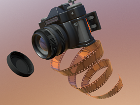 相机 胶卷相机 数码相机 单反 手持相机 旅游 胶卷 底片 摄影 3d模型