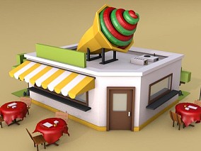 冰淇淋屋甜点屋3D模型