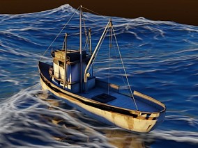 铁皮船 抽沙船 捕鱼船 工业船 运输船 铁船 渔船 小船 拖网渔船 3d模型