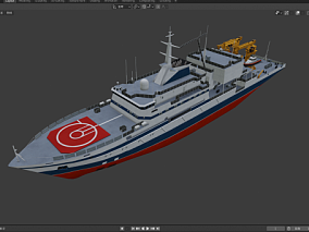 救援船  科研船只   科考船 3d模型