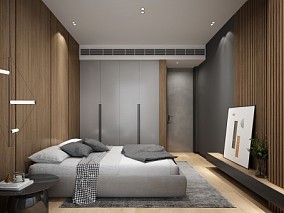 现代卧室次卧室 3d模型