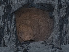 游戏场景 漫画场景 卡通场景 山洞 入口 隧道 洞穴 3D模型