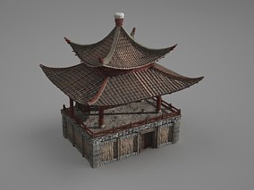 亚洲古建筑戏台 3D模型