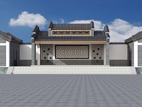 古建中式戏台舞台 3d模型