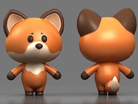 卡通小狐狸 卡通可爱狐狸 动物角色 动画模型 小妖怪 狸猫 卡通动物 3d模型