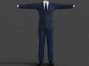 男人衣服套装 名牌服饰 领带衬衣 西服西装带材质贴图骨骼权重 3d模型