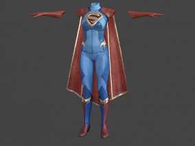 超人衣服 披风 皮衣 英雄衣服 模型带4K贴图骨骼 3d模型