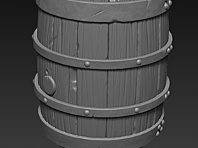 木桶 zbrush 3d模型