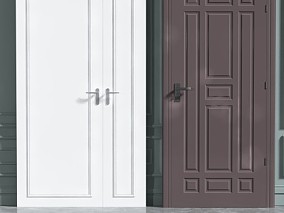 门 黑白门 装甲门 保险门 3d模型