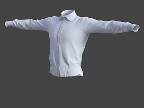 男人衬衣 西装衬褂 长袖衬衫 白领 老板衣服 服饰带贴图骨骼 3d模型
