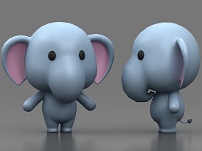 卡通可爱大象 动物角色 动画模型 卡通动物 Elephant 拟人大象 3d模型