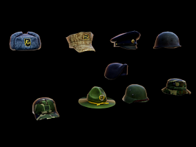 次世代 3D模型 9种头盔 次世代头盔