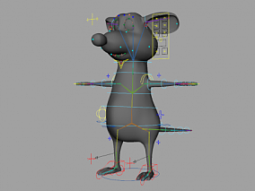 adv表情绑定卡通老鼠 adv绑定米老鼠卡通角色模型 maya绑定作业