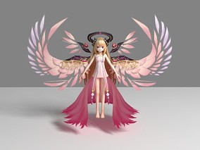 现代游戏角色 天使美女 3d模型