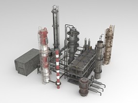 工厂油罐设备 3d模型