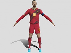 埃登·阿扎尔 足球运动员 3d模型