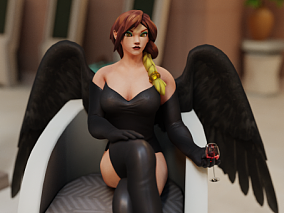 天使  暗黑天使   大天使   黑天使   次世代女 3d模型