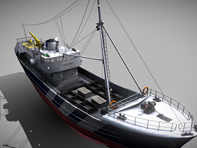 PBR 工程船 补给船 铺管船 运输船 救生船 起重船 浮吊船 作业船 3d模型