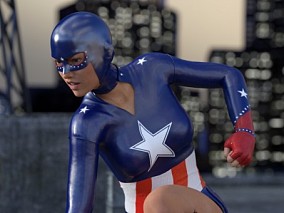DAZ 女 超人 性感   动画模型 全四边面可编辑 含有FBX DAZ