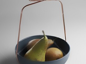 食物 梨子 香梨 碗 3d模型